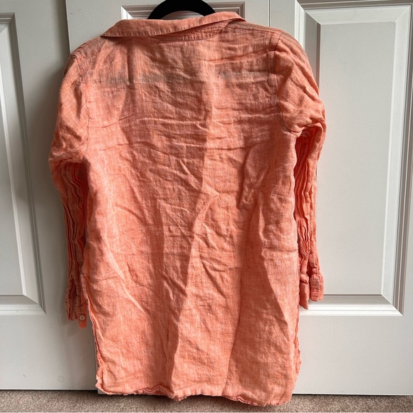 J JILL PINK LINEN SHIRT-M - Picture 2 of 5